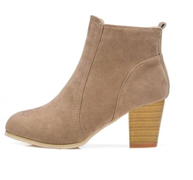English Stylish Chunky Heel Ankle Boots for Women