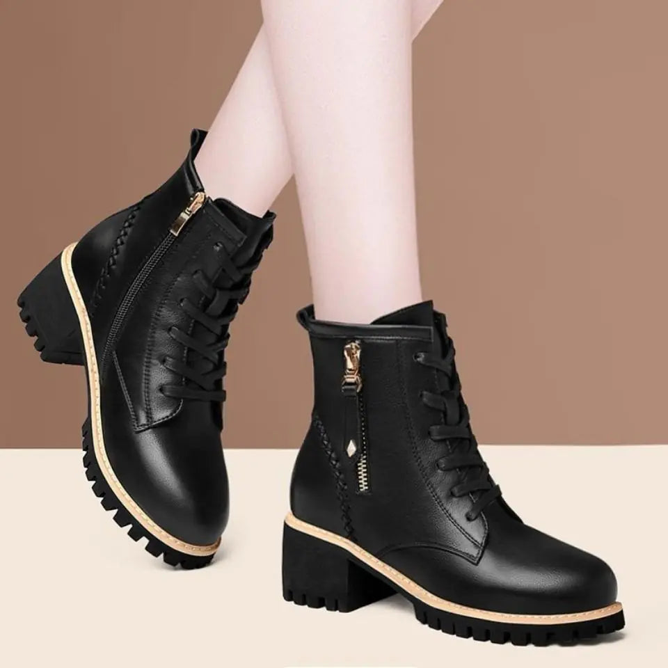 New Thick-Soled Mid-Calf Boots for Women