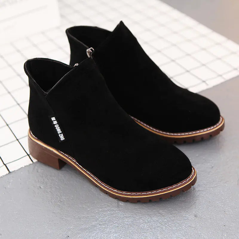 Frosted Ankle Boots for Women - Fall Winter Fashion