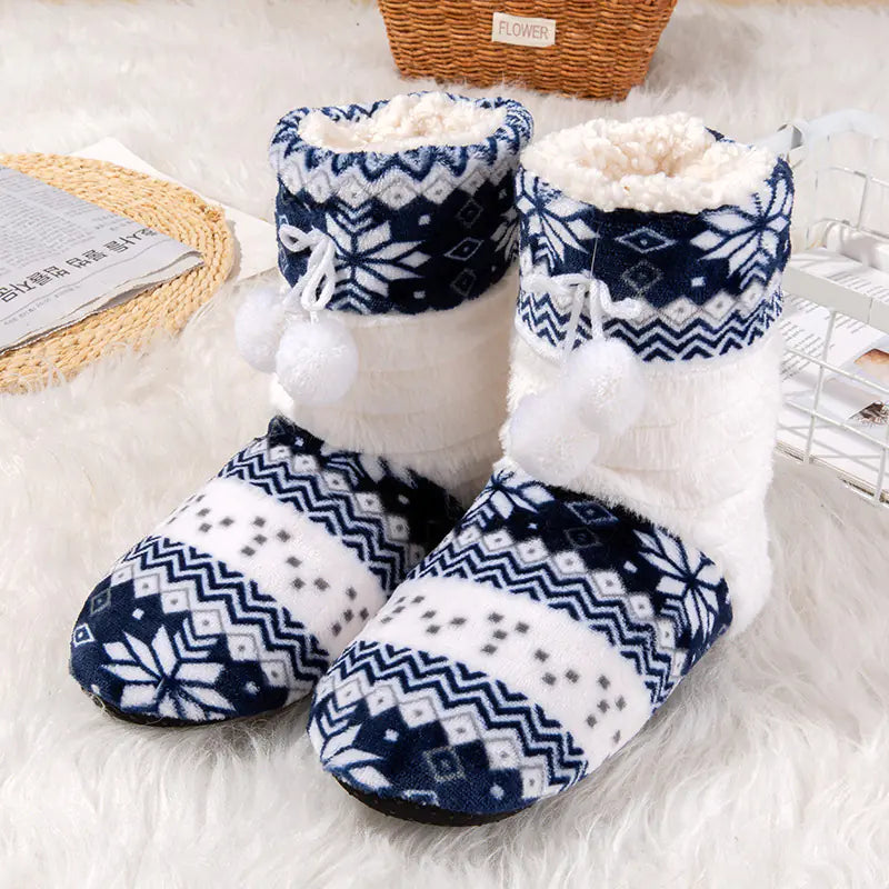 2018 Winter Floral Long Cotton Boots for Women