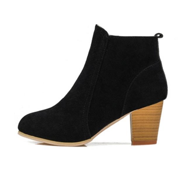 English Stylish Chunky Heel Ankle Boots for Women