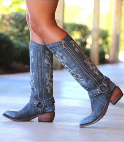 2026 New Embroidered Mid-Calf Boots for Women