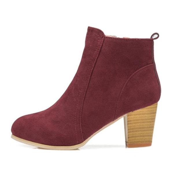 English Stylish Chunky Heel Ankle Boots for Women