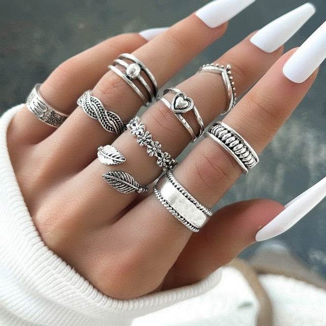 Retro Boho Rings Set
