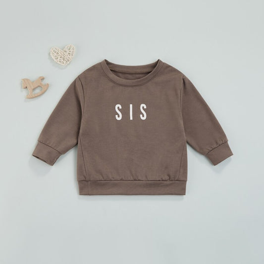 Toddler Solid Letter Print Pullover