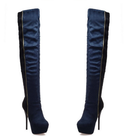 Color-Block Over-the-Knee Boots for Women