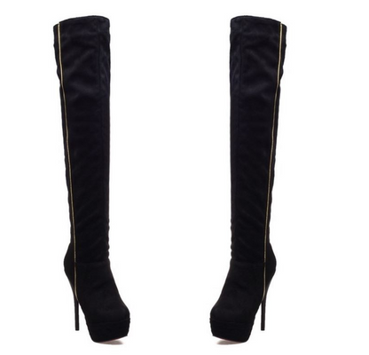 Color-Block Over-the-Knee Boots for Women
