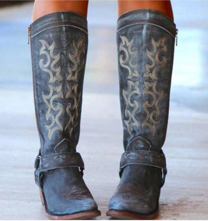 2026 New Embroidered Mid-Calf Boots for Women