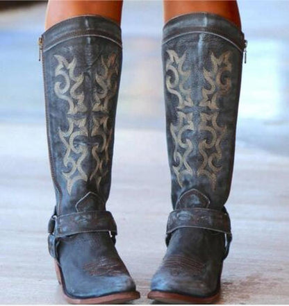 2026 New Embroidered Mid-Calf Boots for Women