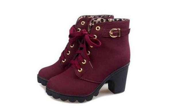 Autumn Winter Thick Heeled Woman Boots