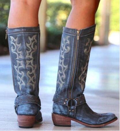 2026 New Embroidered Mid-Calf Boots for Women