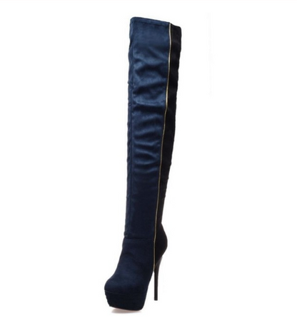 Color-Block Over-the-Knee Boots for Women