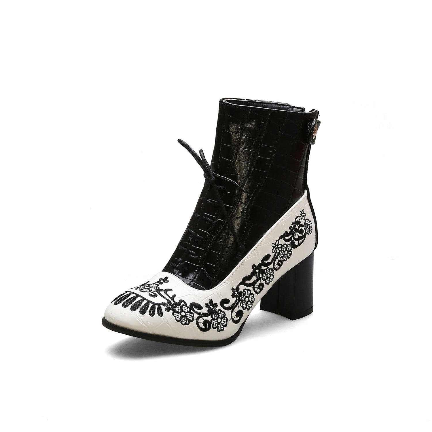 Embroidered Ankle Boots for Women in Plus Sizes