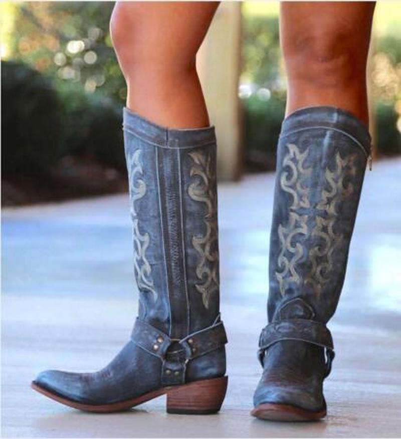 2026 New Embroidered Mid-Calf Boots for Women