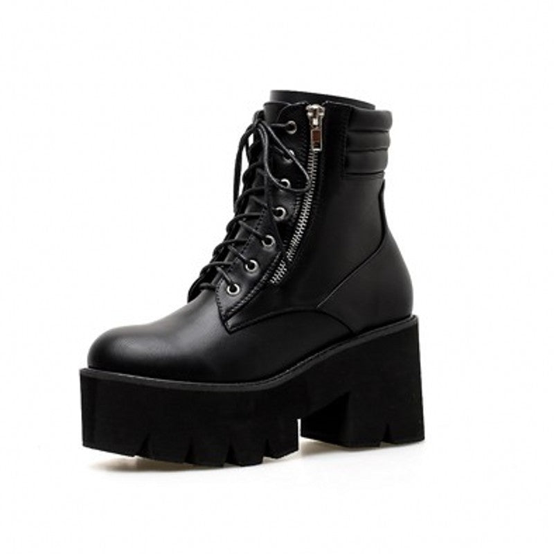 Fashionable Sexy Chunky Heel Martin Boots for Women
