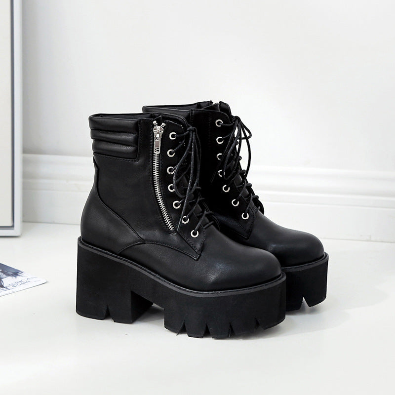 Fashionable Sexy Chunky Heel Martin Boots for Women