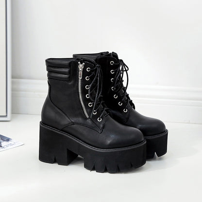 Fashionable Sexy Chunky Heel Martin Boots for Women