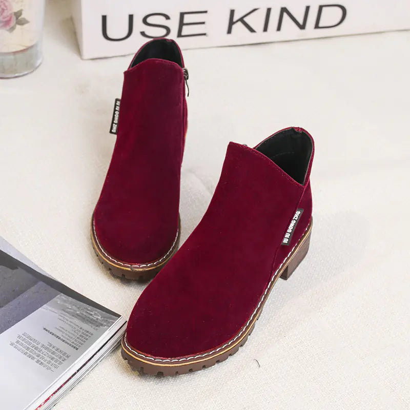 Frosted Ankle Boots for Women - Fall Winter Fashion