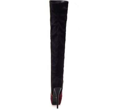 Color-Block Over-the-Knee Boots for Women