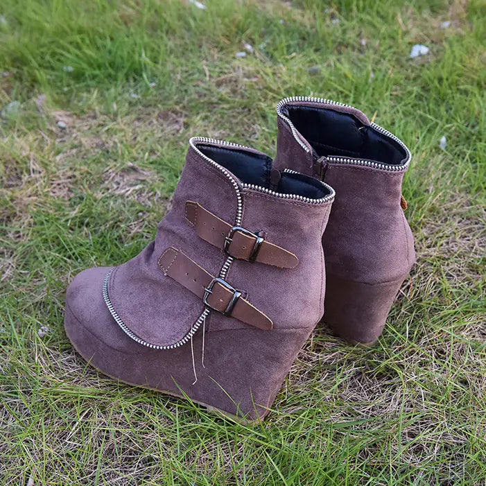 Wedge Heel Platform Booties for Women - Winter Style