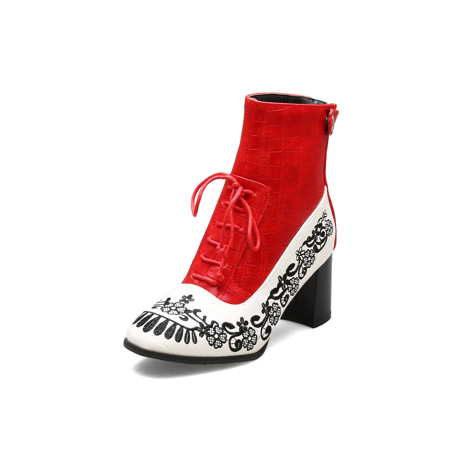 Embroidered Ankle Boots for Women in Plus Sizes