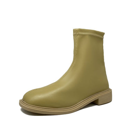Knight Long White Mid Heel Boots for Women