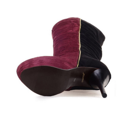 Color-Block Over-the-Knee Boots for Women