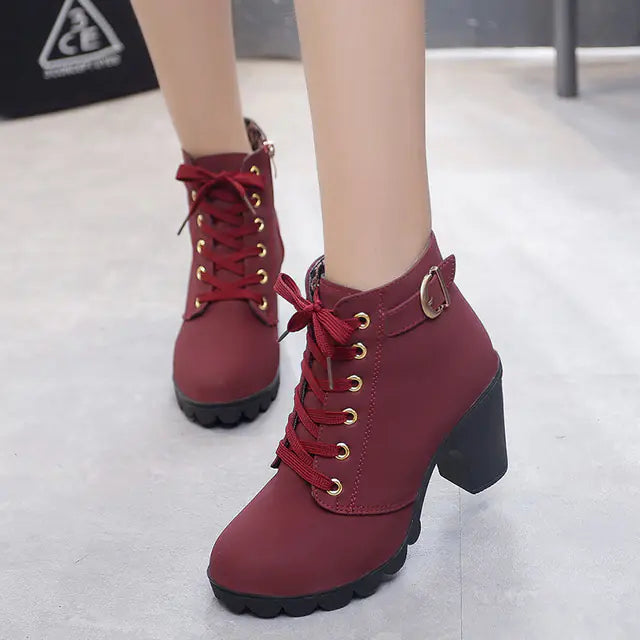 High Quality PU High Heel Boots for Women