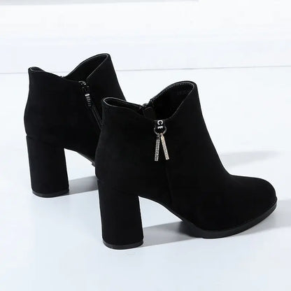 Elegant Suede Ankle Boots for Women - Winter 2022