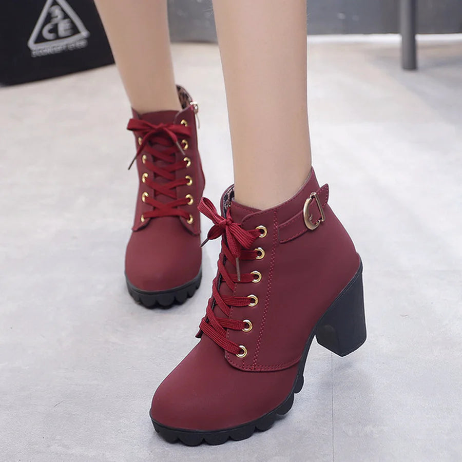 High Quality PU High Heel Boots for Women