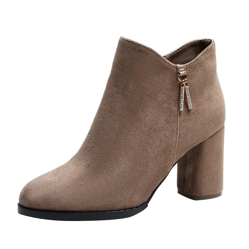 Elegant Suede Ankle Boots for Women - Winter 2022