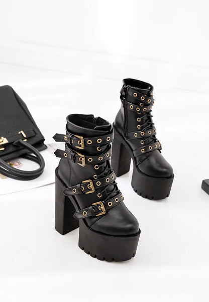 High Heel Ankle Boots with Studs for Women