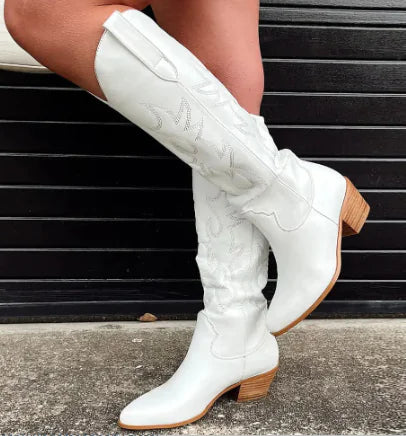 Women's Cowboy Boots - 2024 New White Knee-High Style
