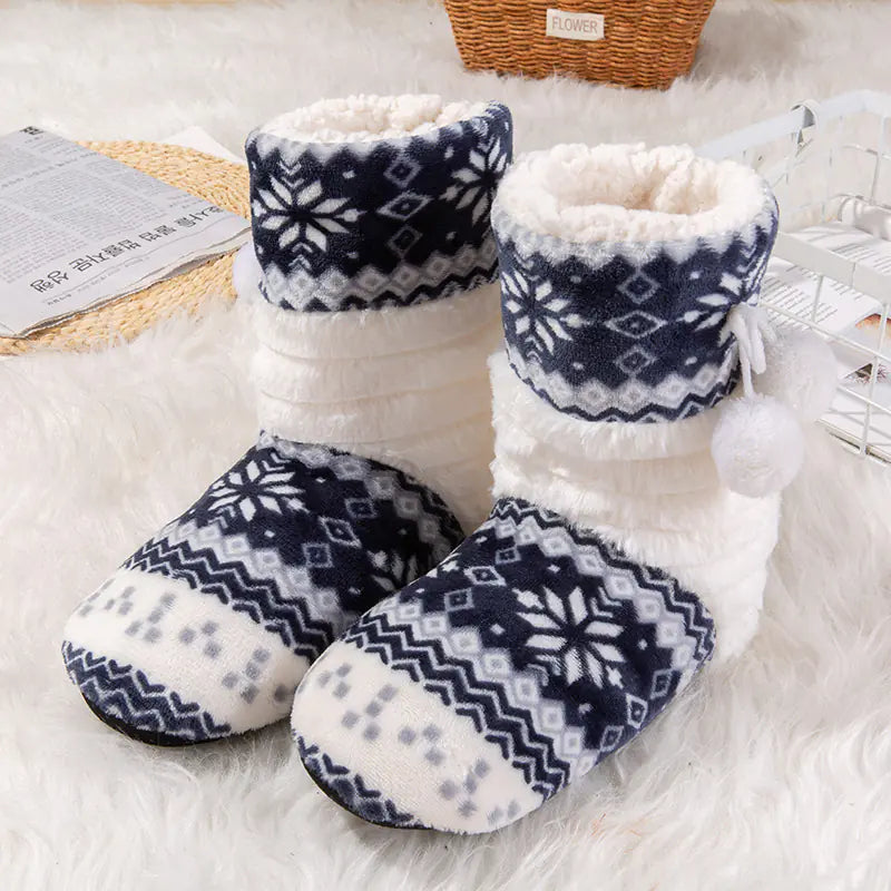 2018 Winter Floral Long Cotton Boots for Women