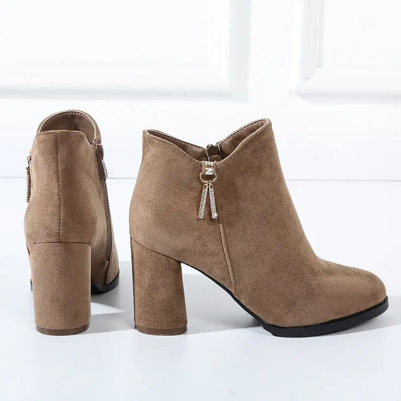 Elegant Suede Ankle Boots for Women - Winter 2022