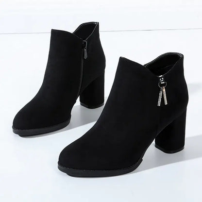 Elegant Suede Ankle Boots for Women - Winter 2022