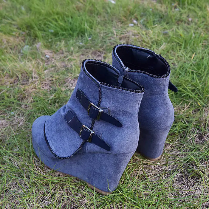 Wedge Heel Platform Booties for Women - Winter Style
