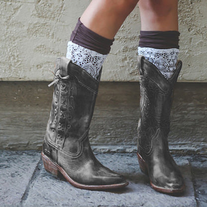 Plus Size Mid-Tube Knight Boots for Women
