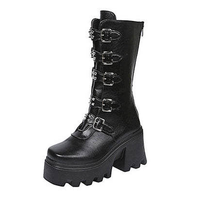Medium Tube Thick-soled Martin Boots for Women