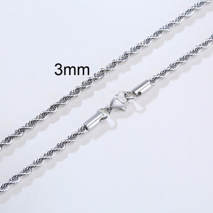 Men's Long Stainless Rope Necklace