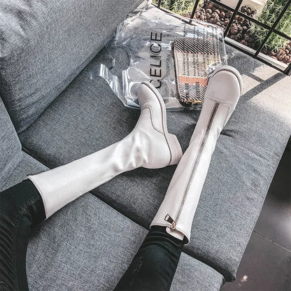 Versatile Chunky Heel Mid-Calf Boots for Women