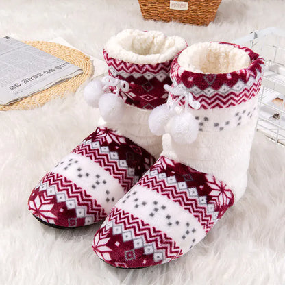 2018 Winter Floral Long Cotton Boots for Women