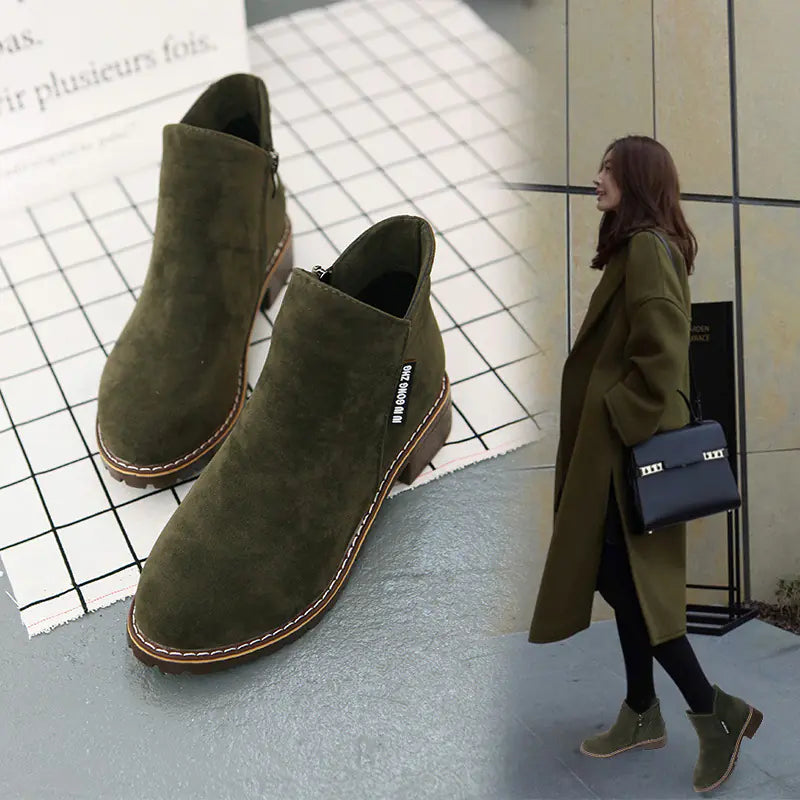 Frosted Ankle Boots for Women - Fall Winter Fashion