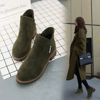 Frosted Ankle Boots for Women - Fall Winter Fashion