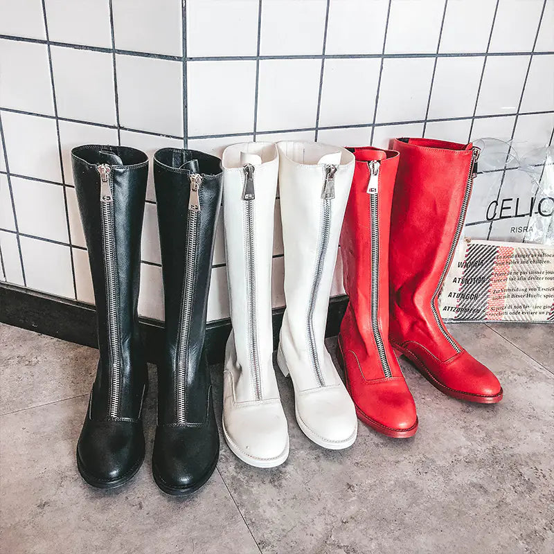 Versatile Chunky Heel Mid-Calf Boots for Women