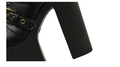 High Heel Ankle Boots with Studs for Women