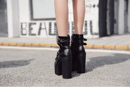 High Heel Ankle Boots with Studs for Women