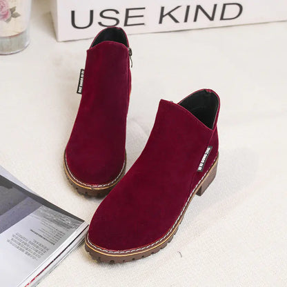 Frosted Ankle Boots for Women - Fall Winter Fashion