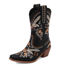 Annie Women's Western Cowboy Boots with Embroidery (One Pair)