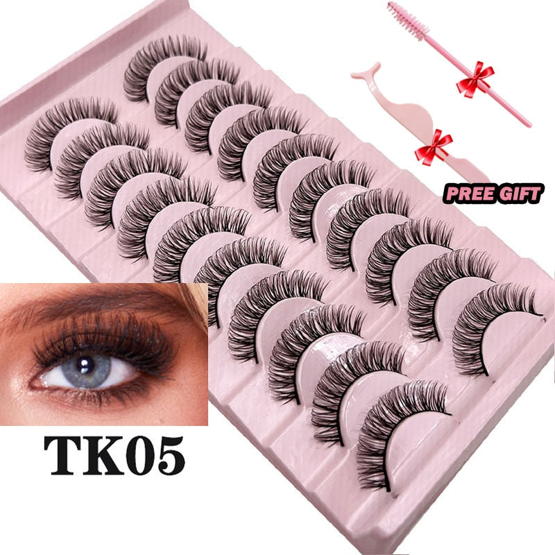 Russian Strip Lashes 10-Pairs Fluffy Mink
